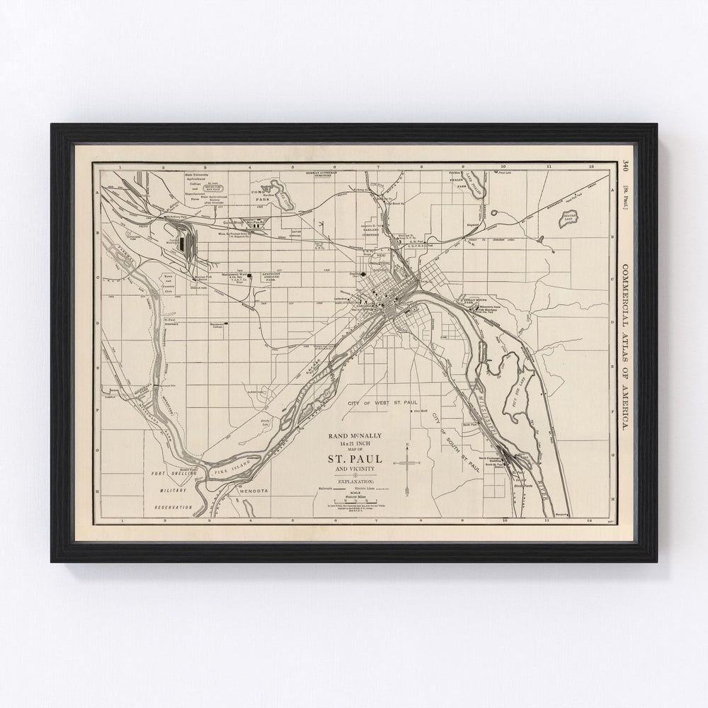 St. Paul Vintage Map 1924