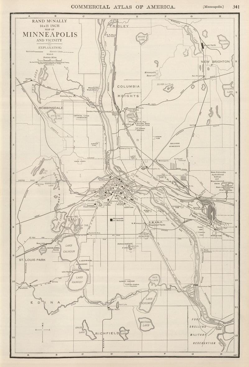 Size comparison using Vintage Map of Minneapolis, Minnesota 1924