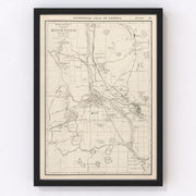 Minneapolis Vintage Map 1924