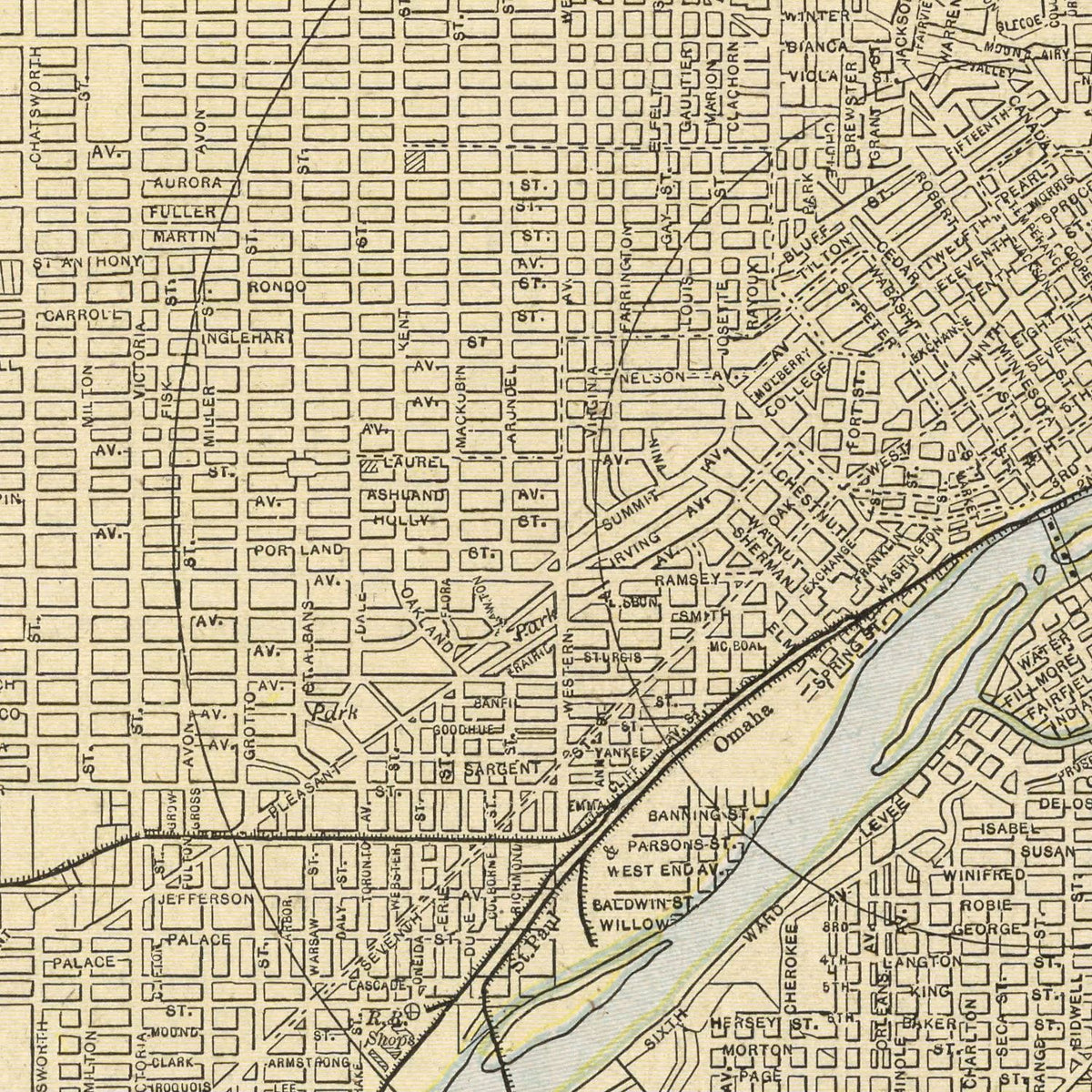 Restored historic details from the 1901 city map of St. Paul, Minnesota