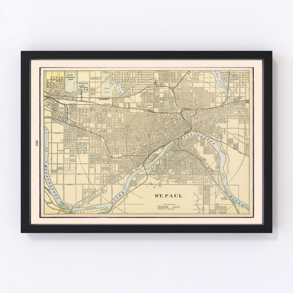 St. Paul Vintage Map 1901