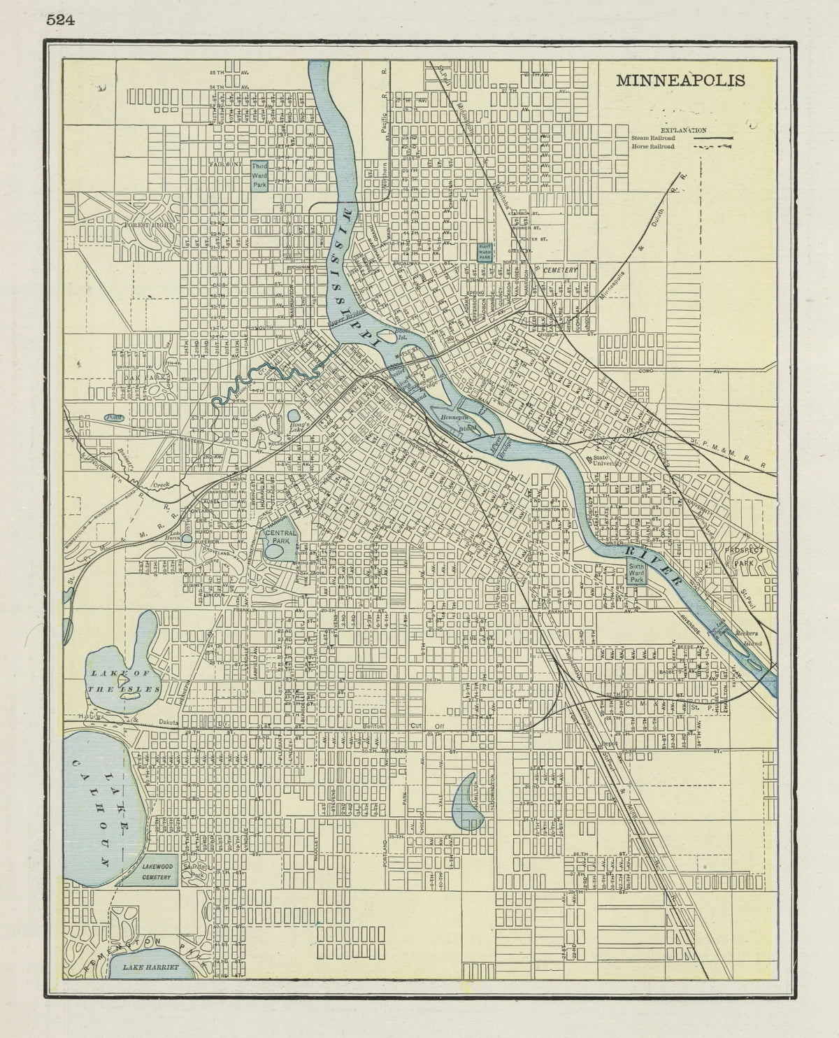 Preview of Vintage Map of Minneapolis, Minnesota 1901