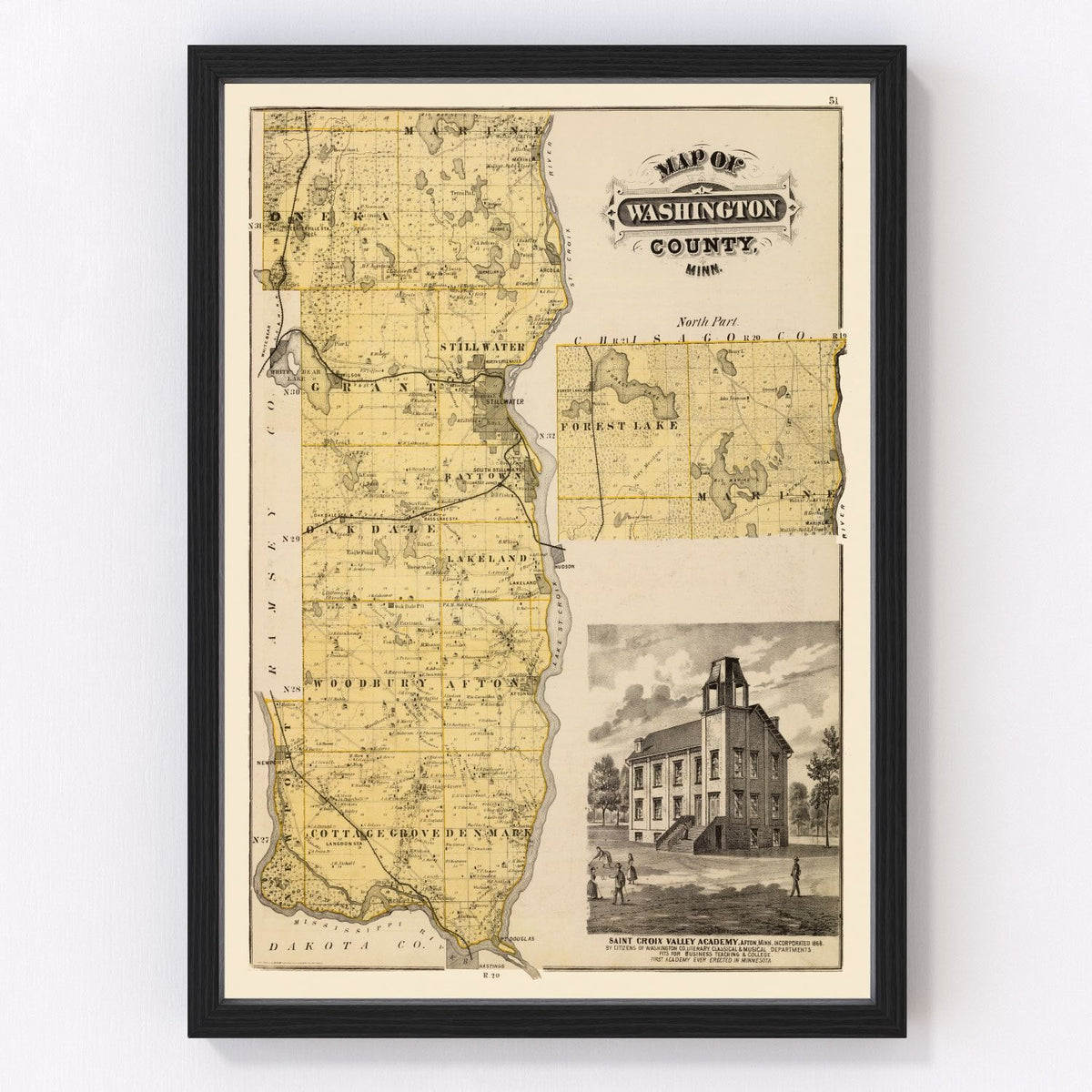 Washington County Vintage Map 1874
