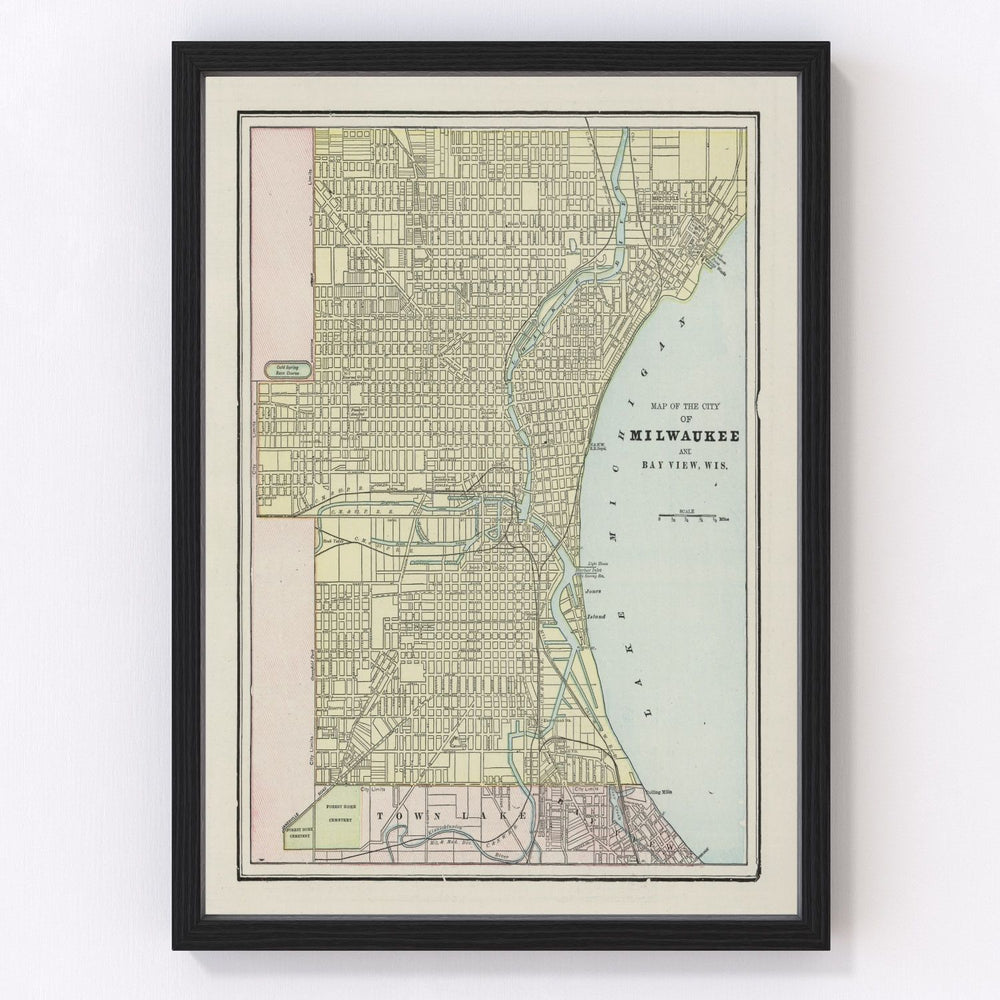 Milwaukee Vintage Map 1901
