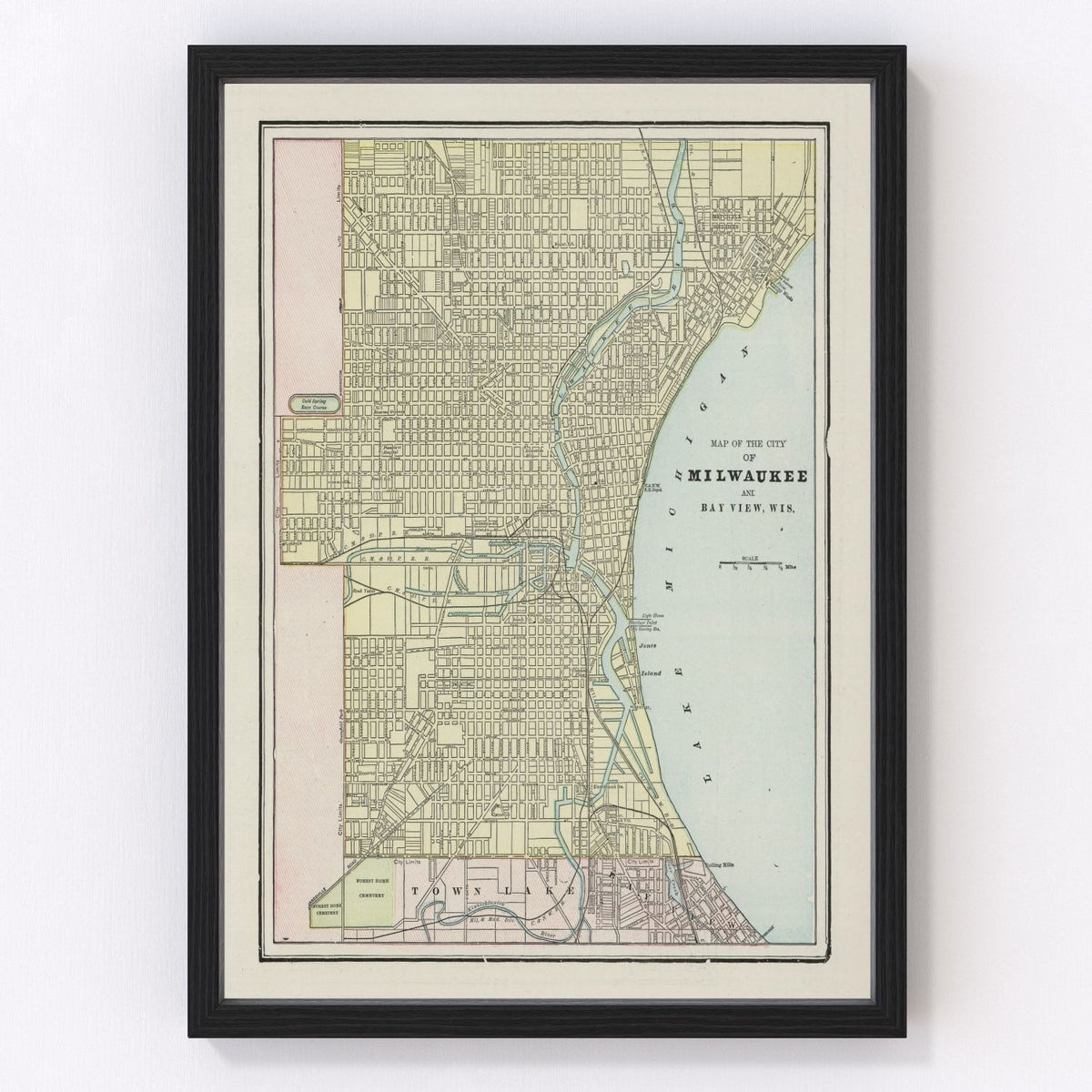Milwaukee Vintage Map 1901
