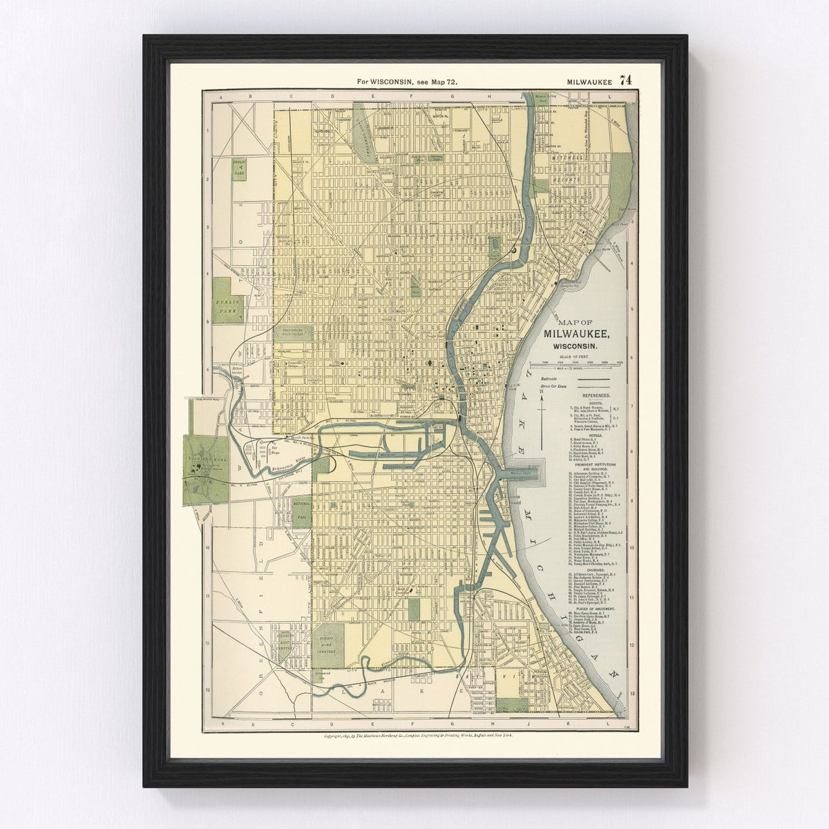 Milwaukee Vintage Map 1891