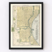 Milwaukee Vintage Map 1891