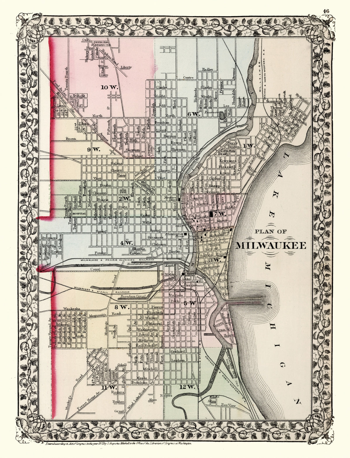 Preview of Vintage Map of Milwaukee, Wisconsin 1874