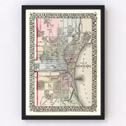 Milwaukee Vintage Map 1874