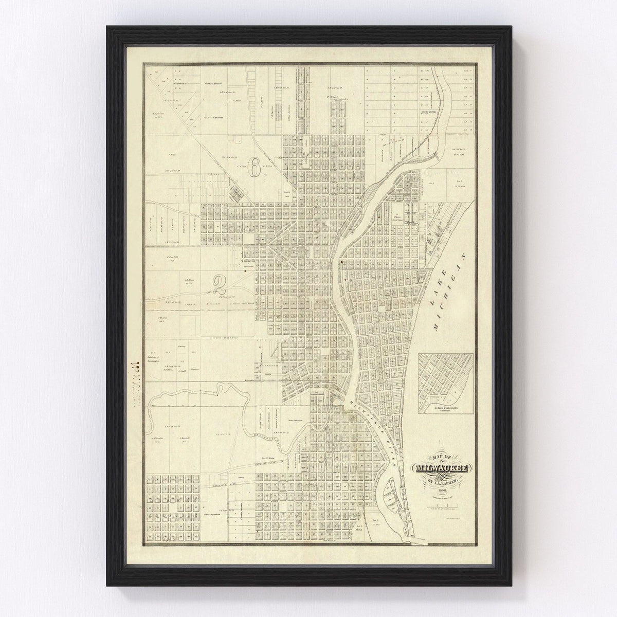 Milwaukee Vintage Map 1856