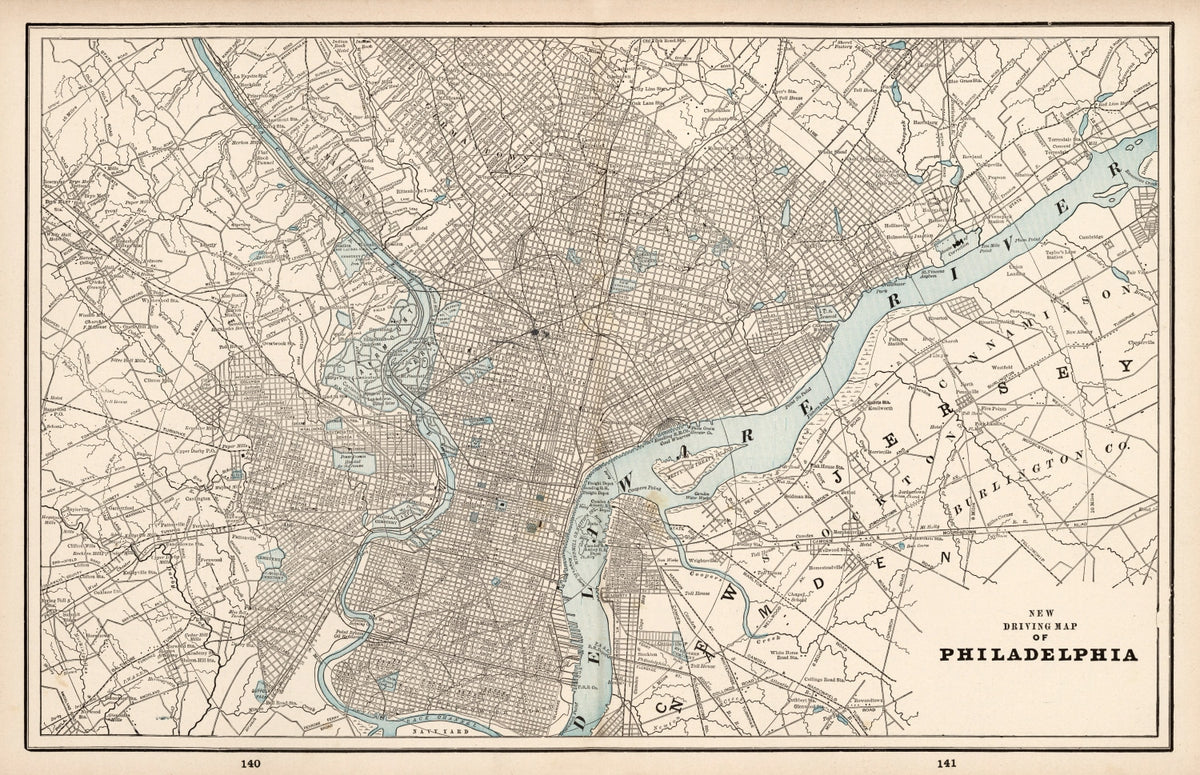 Preview of Vintage Map of Philadelphia, Pennsylvania 1893
