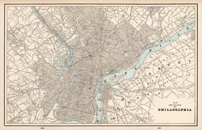 Size comparison using Vintage Map of Philadelphia, Pennsylvania 1893