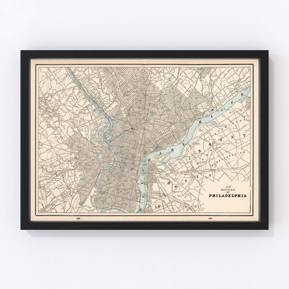 Philadelphia Vintage Map 1893