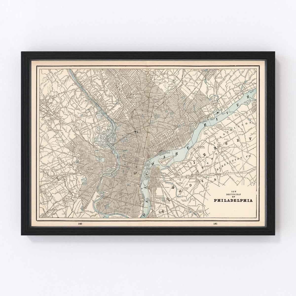 Philadelphia Vintage Map 1893