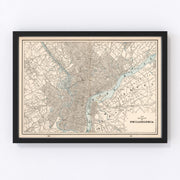 Philadelphia Vintage Map 1893
