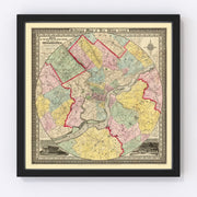 Philadelphia Vintage Map 1847