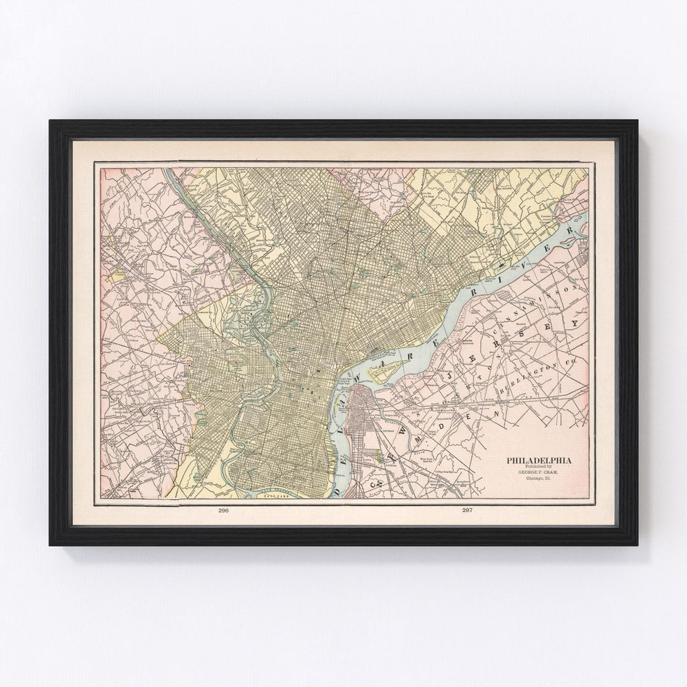 Philadelphia Vintage Map 1901