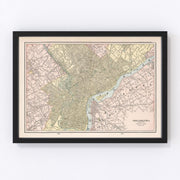 Philadelphia Vintage Map 1901