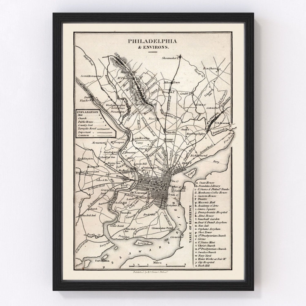 Philadelphia Vintage Map 1828