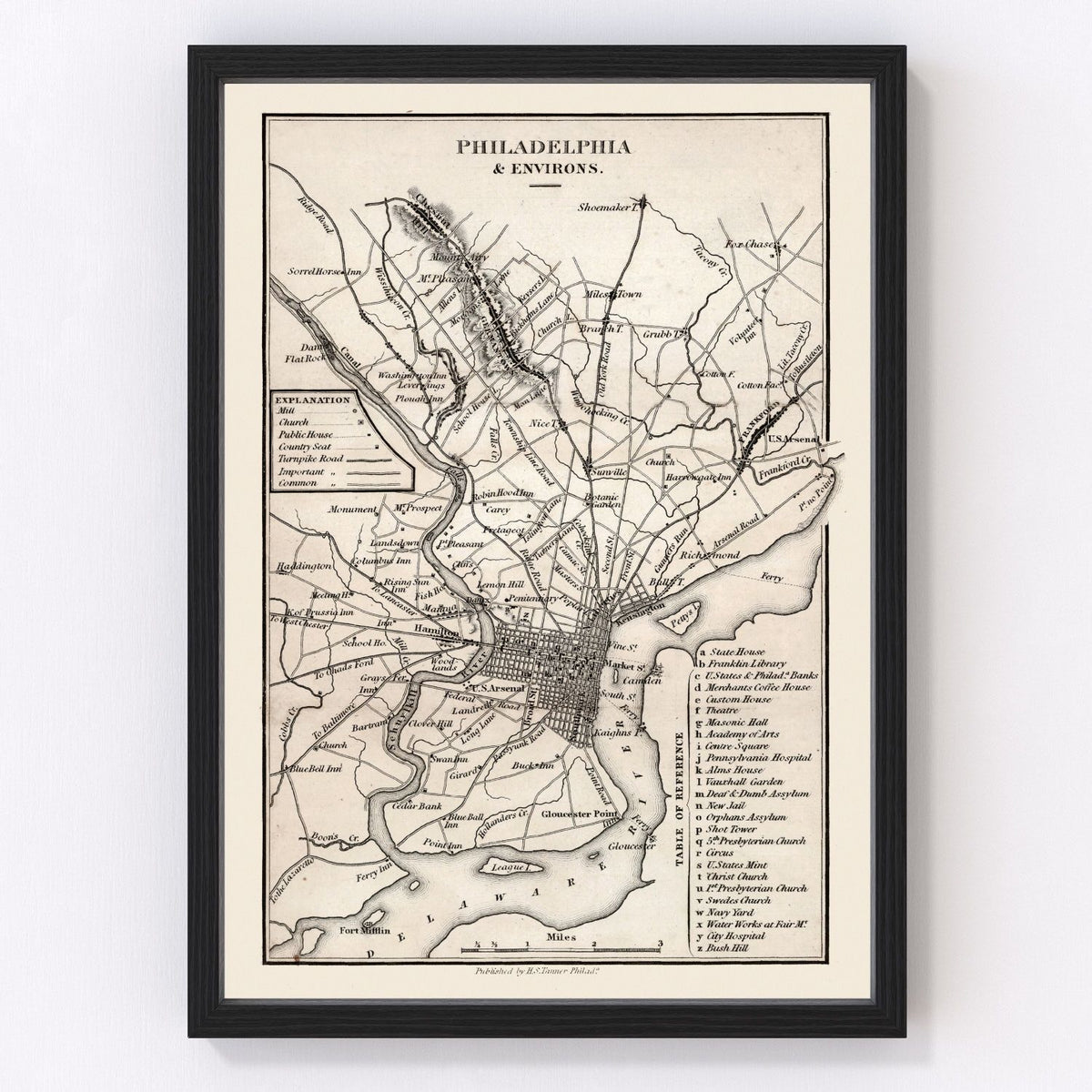 Philadelphia Vintage Map 1828