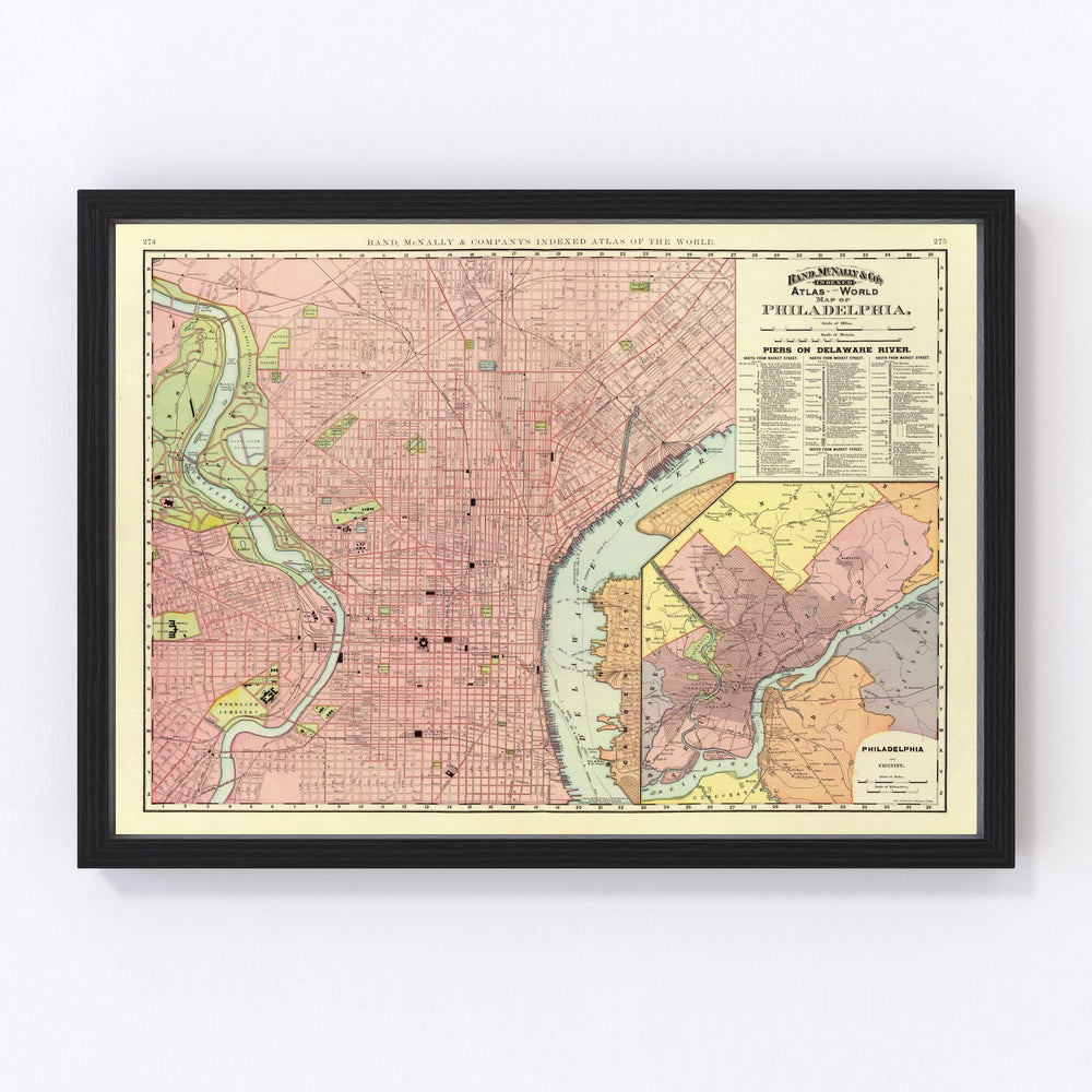 Philadelphia Vintage Map 1897