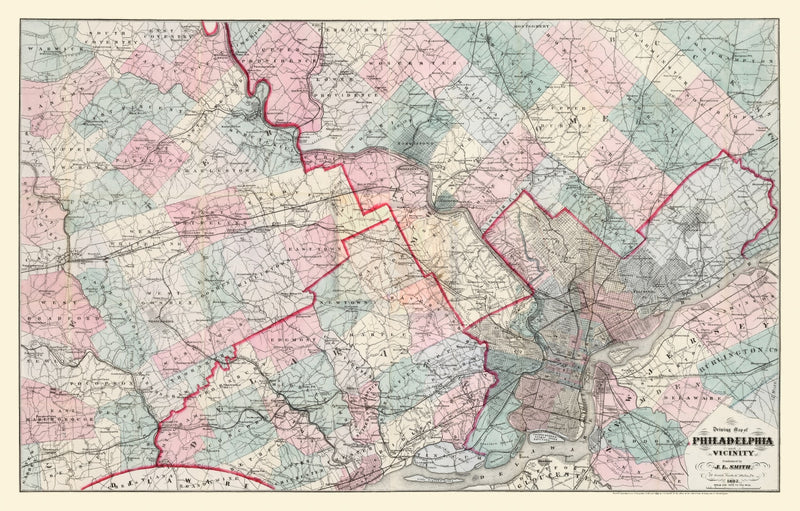 Size comparison using Vintage Map of Philadelphia, Pennsylvania 1882