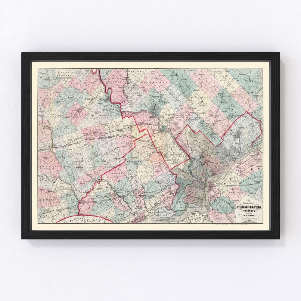 Philadelphia Vintage Map 1882