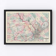 Philadelphia Vintage Map 1882