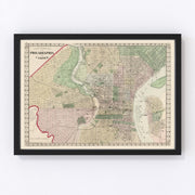 Philadelphia Vintage Map 1874