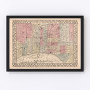 Philadelphia Vintage Map 1868