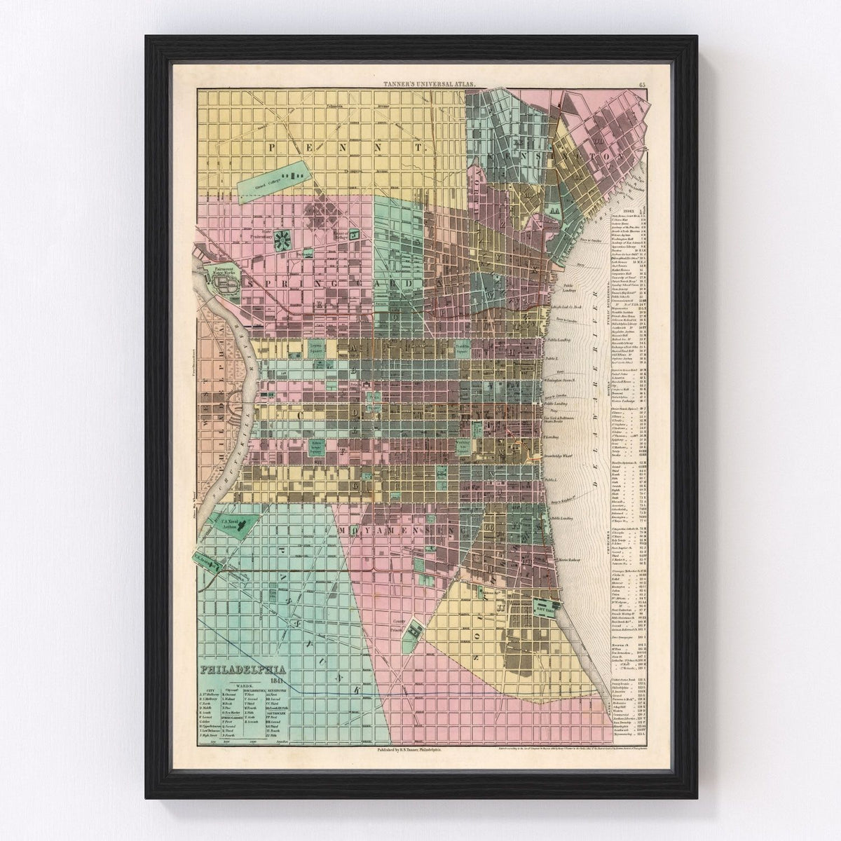 Philadelphia Vintage Map 1836