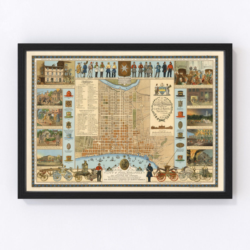 Philadelphia Vintage Map 1938