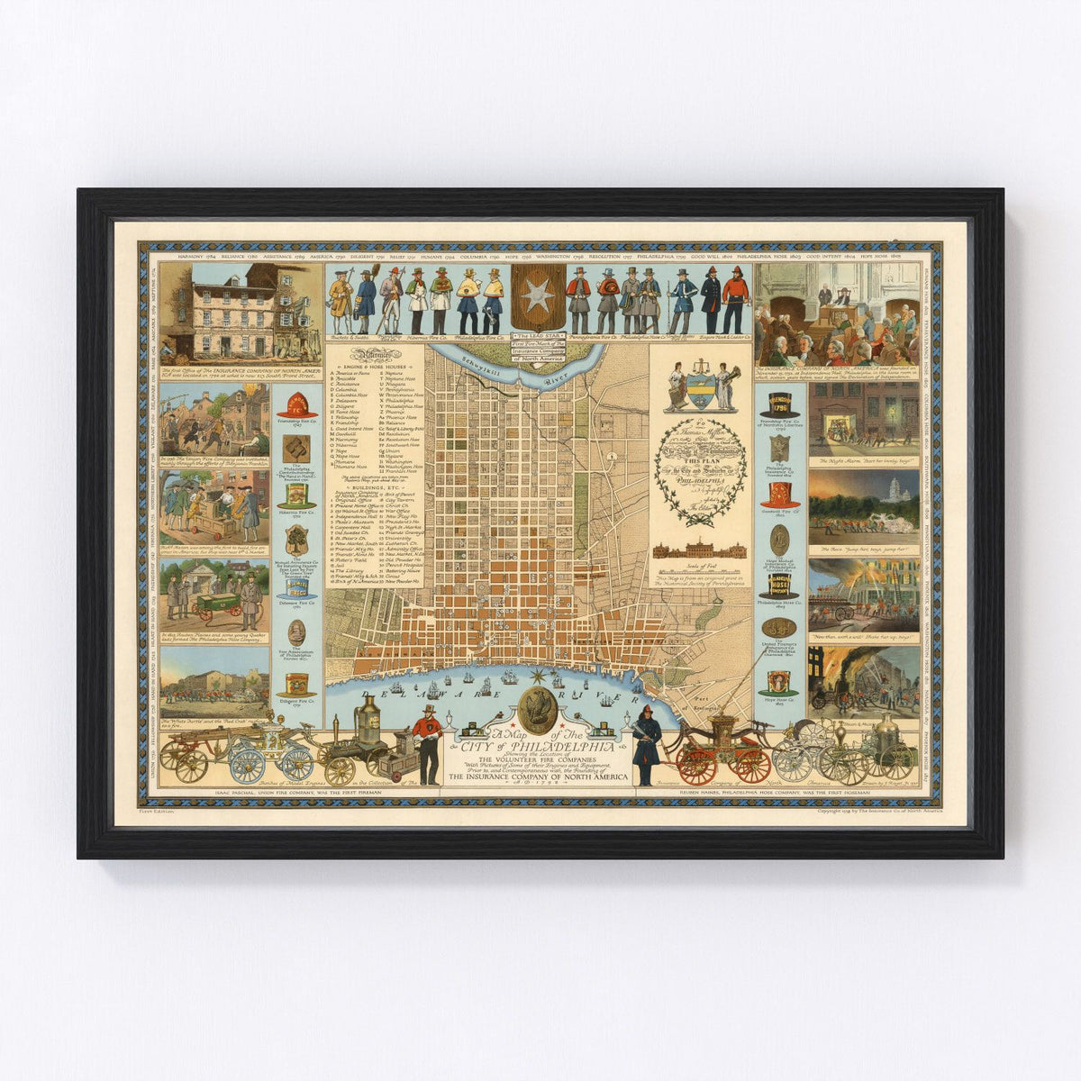 Philadelphia Vintage Map 1938