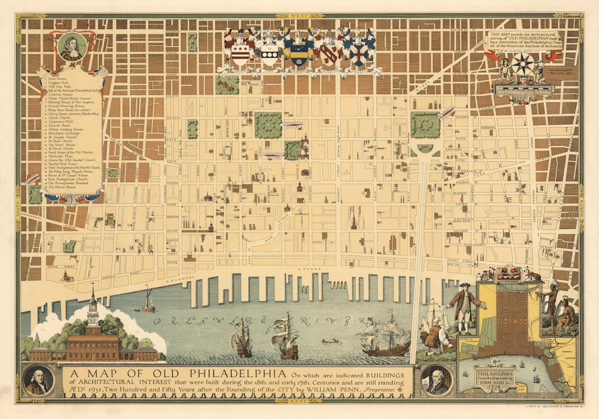 Preview of Vintage Map of Philadelphia, Pennsylvania 1934