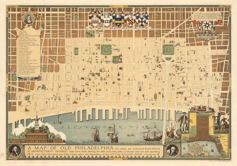 Size comparison using Vintage Map of Philadelphia, Pennsylvania 1934