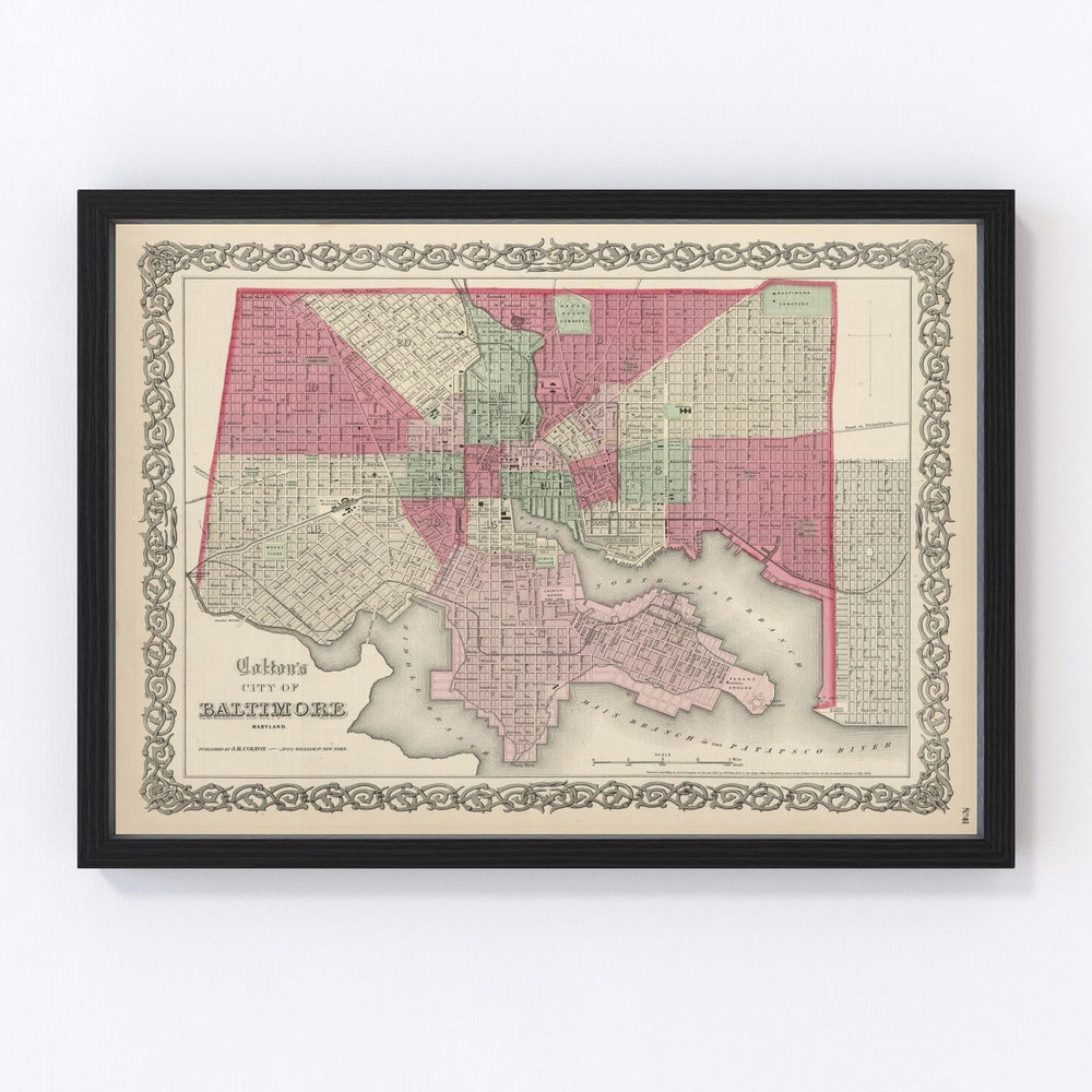 Baltimore Vintage Map 1865