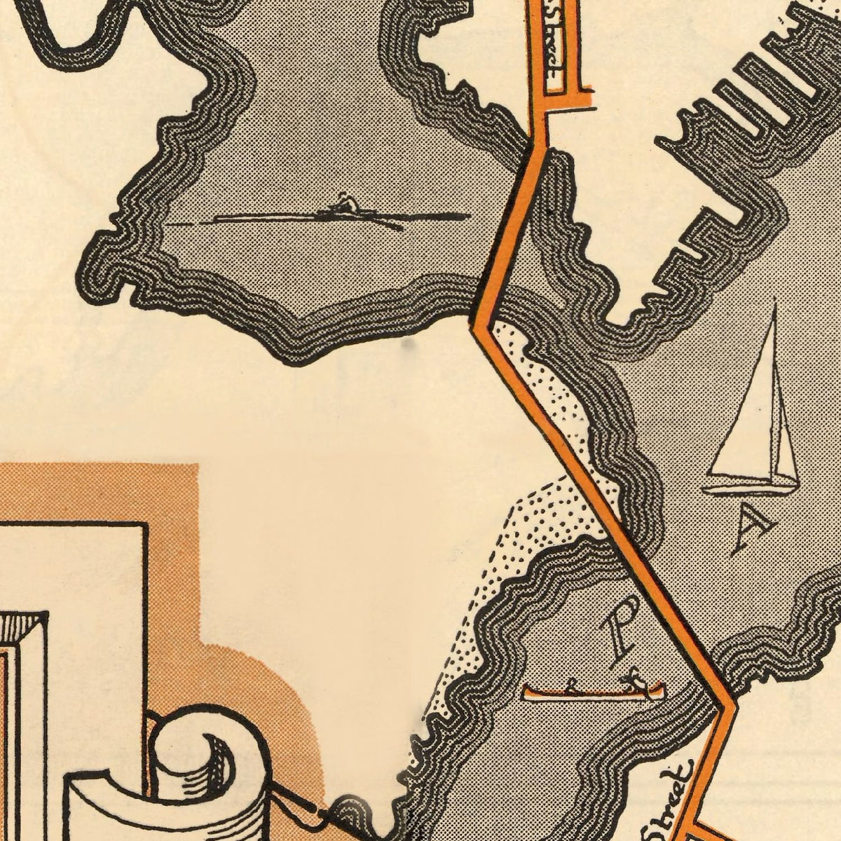 Restored historic details from the 1936 city map of Baltimore, Maryland