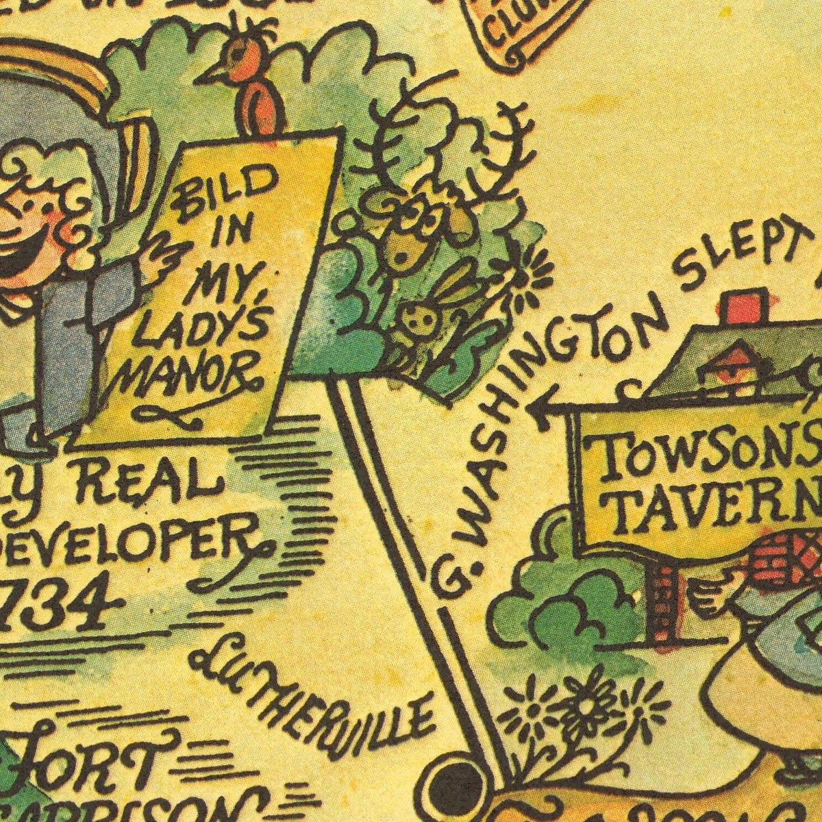 Restored historic details from the 1935 city map of Baltimore, Maryland