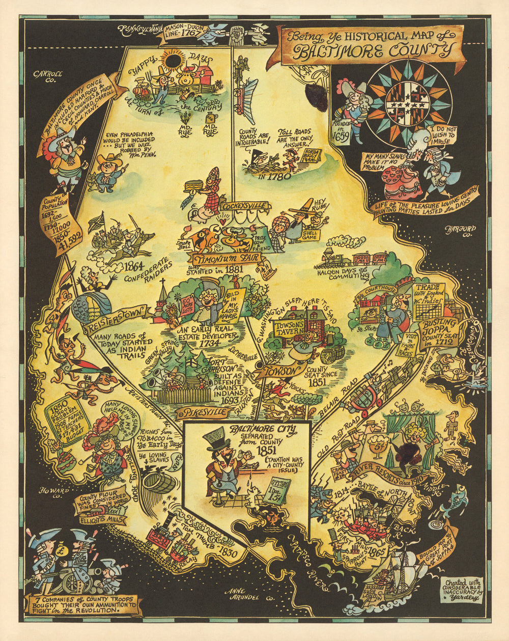 Vintage Map of Baltimore, Maryland 1935 print style example