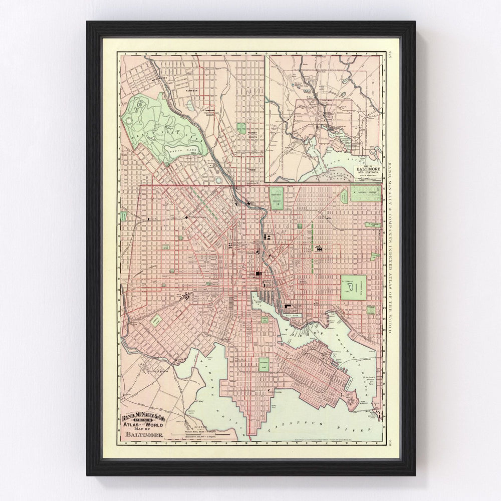 Baltimore Vintage Map 1897