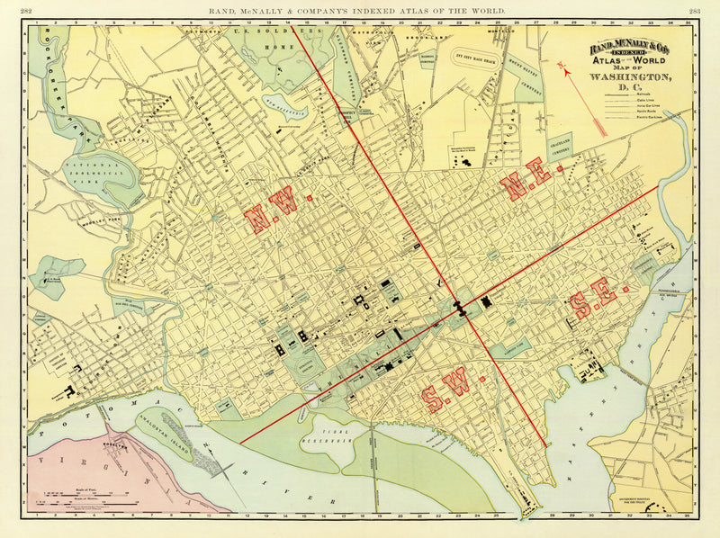 Size comparison using Vintage Map of Washington, DC 1897