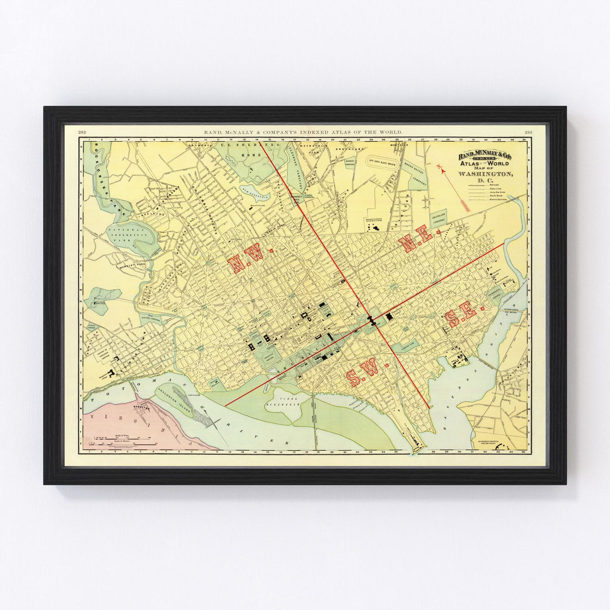 Washington Vintage Map 1897