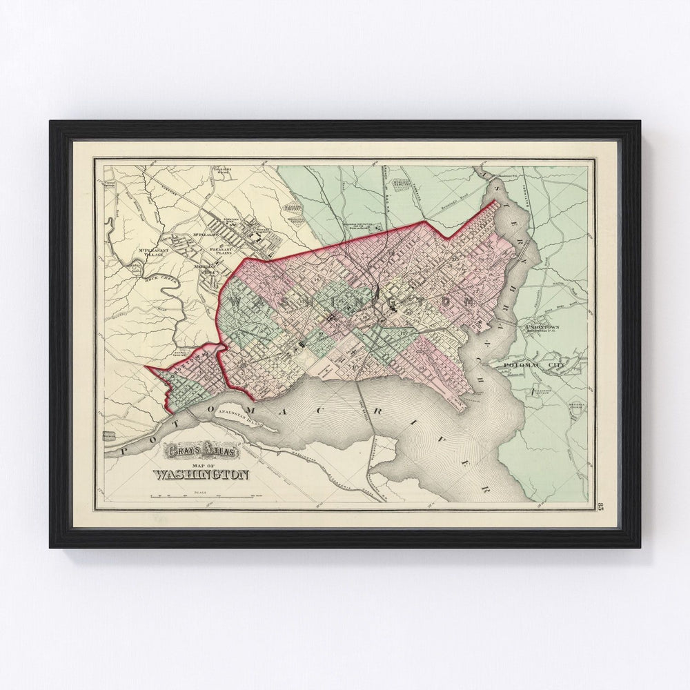 Washington Vintage Map 1874
