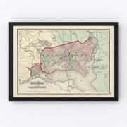 Washington Vintage Map 1874