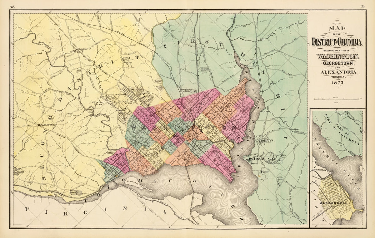 Preview of Vintage Map of Washington, DC 1873