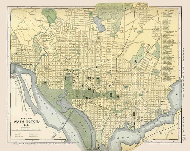 Size comparison using Vintage Map of Washington, DC 1891