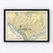 Washington Vintage Map 1891