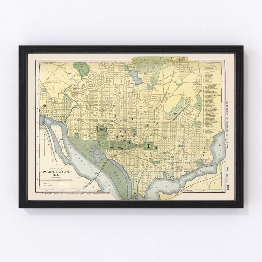 Washington Vintage Map 1891