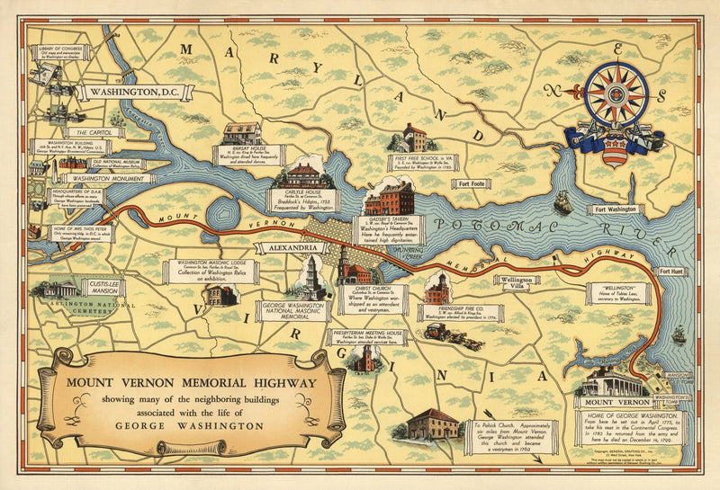 Size comparison using Vintage Map of Washington, DC 1932