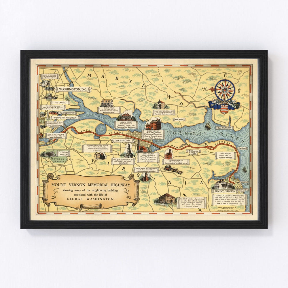 Washington Vintage Map 1932